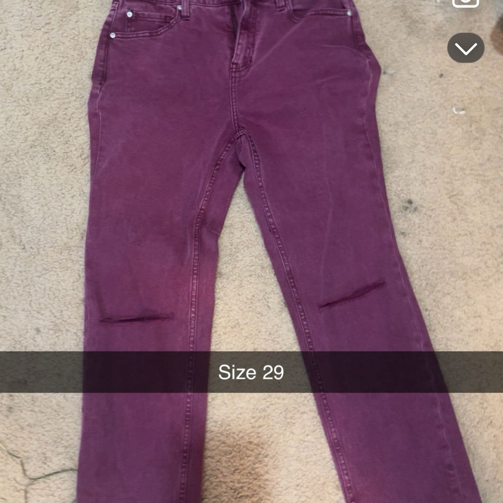 Elegant Women's Straight Leg Jeans in Rich Purple